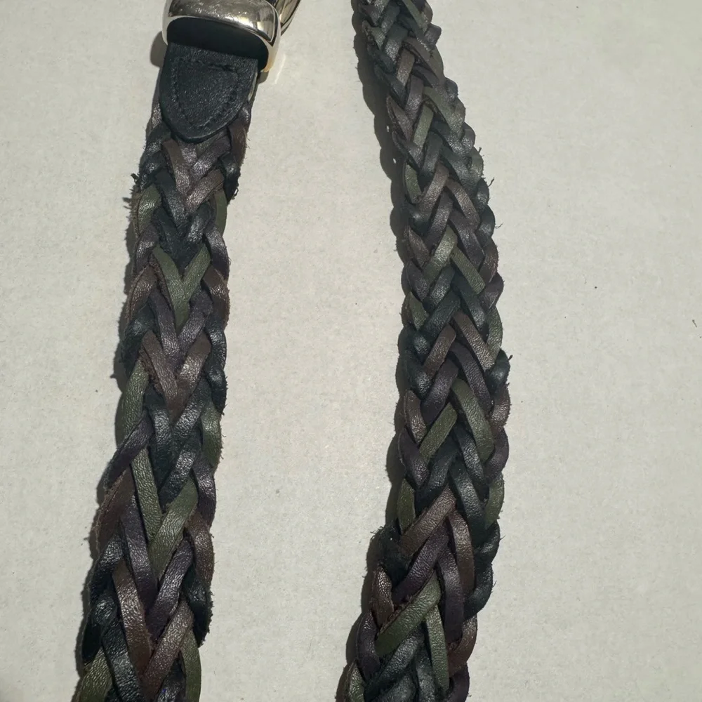 Genuine Leather Dark Multicolored Braided Belt w/ Buckle,Women's 18/20, 46